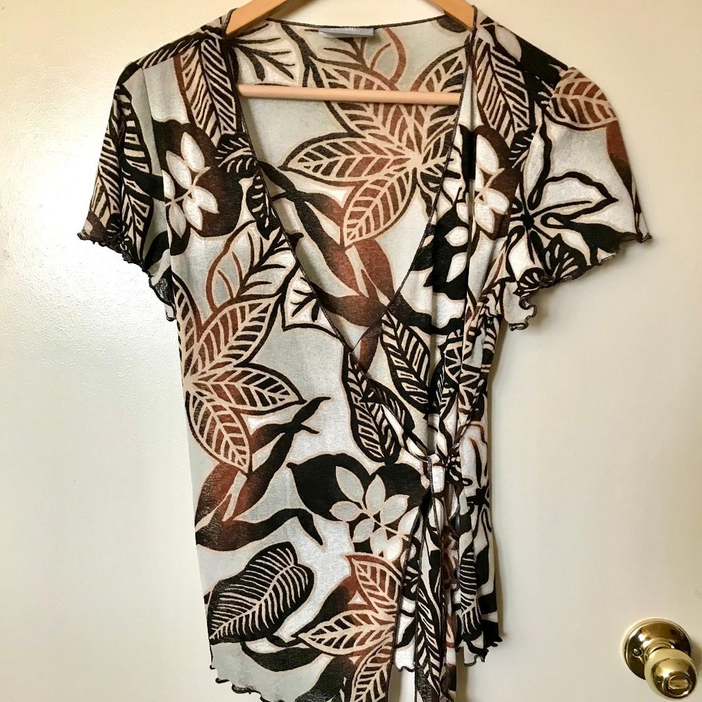 Wallis Side-Tie Wrap Tunic – Abstract Print – UK 14 / US Large, like new